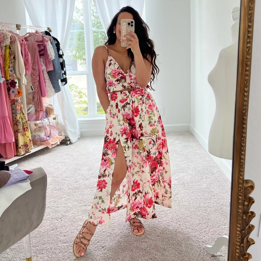 Floral Maxi Dress with Slit